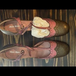 Miu Miu Alba Brushed metallic gold/pink pumps size 41